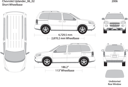 2006 Chevy Uplander V02 Vehicle Wrap Template