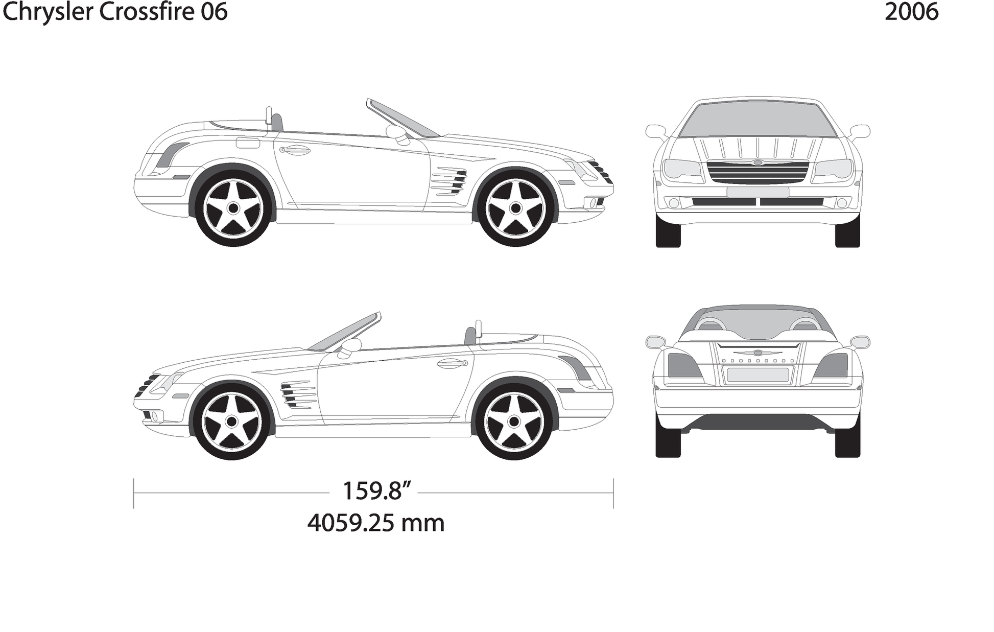 2006 Chrysler Crossfire V06 Vehicle Wrap Template
