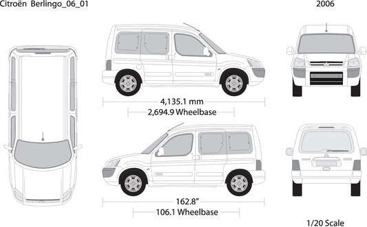2006 Citroen Berlingo V01 Vehicle Wrap Template
