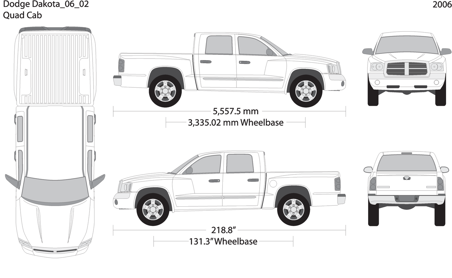 2006 Dodge Dakota V02 Vehicle Wrap Template