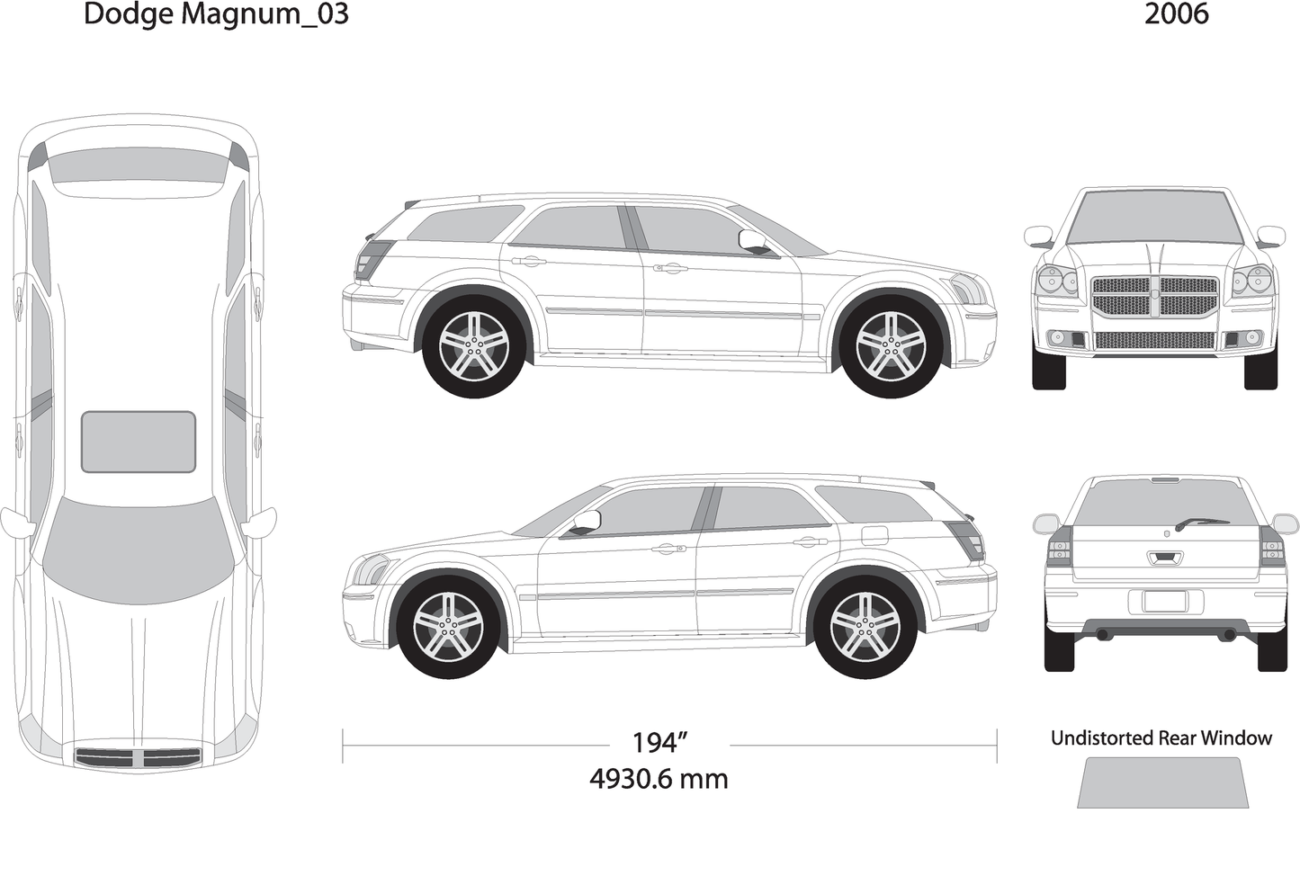 2006 Dodge Magnum V03 Vehicle Wrap Template