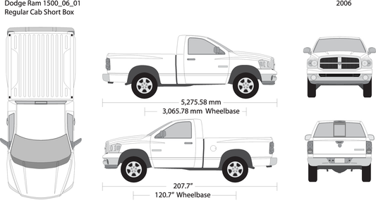2006 Dodge Ram 1500 V01 Vehicle Wrap Template