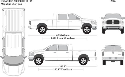 2006 Dodge Ram 2500 3500 V04 Vehicle Wrap Template