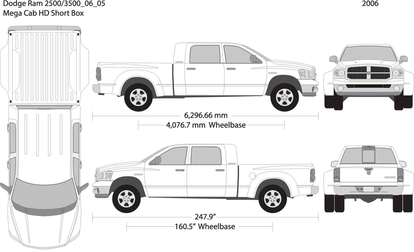 2006 Dodge Ram 2500 3500 V05 Vehicle Wrap Template