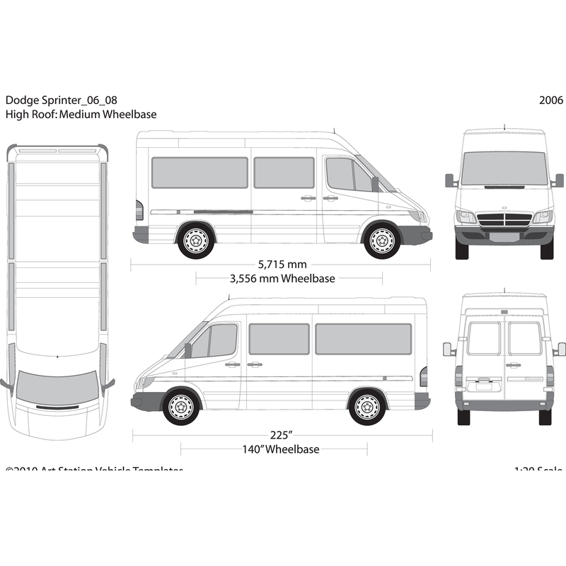 2006 Dodge Sprinter V08 Vehicle Wrap Template
