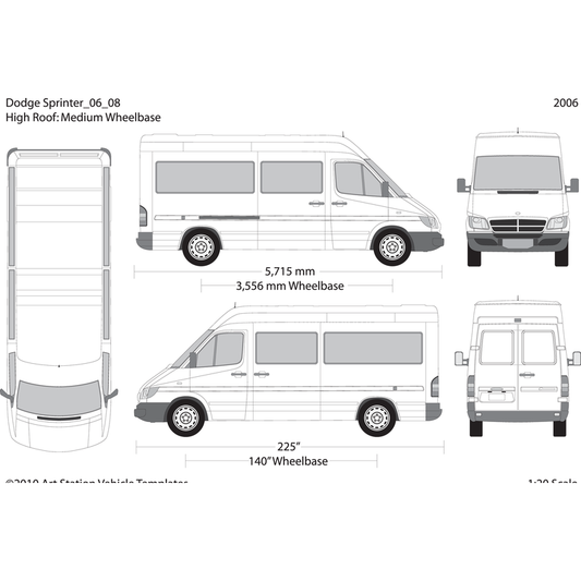 2006 Dodge Sprinter V08 Vehicle Wrap Template