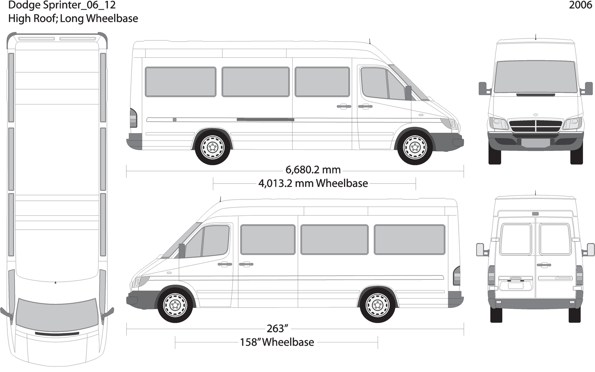 2006 Dodge Sprinter V12 Vehicle Wrap Template