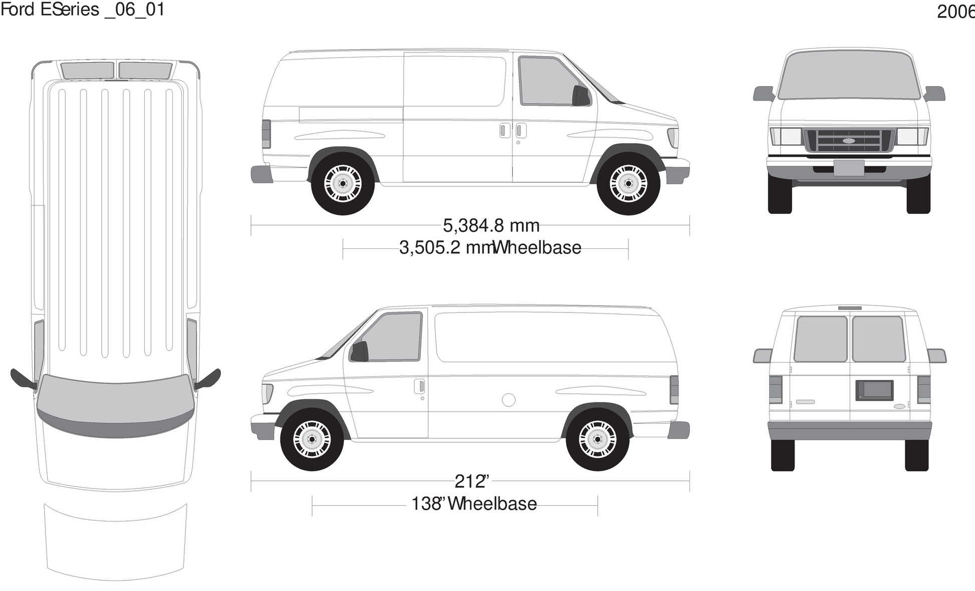 2006 Ford E Series V01 Vehicle Wrap Template