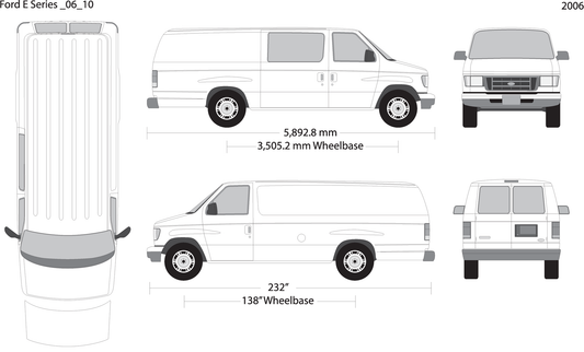 2006 Ford E Series V10 Vehicle Wrap Template