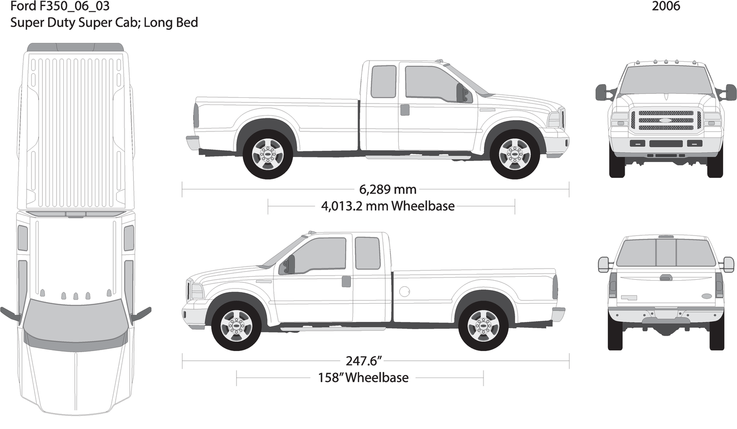 2006 Ford F 350 V03 Vehicle Wrap Template