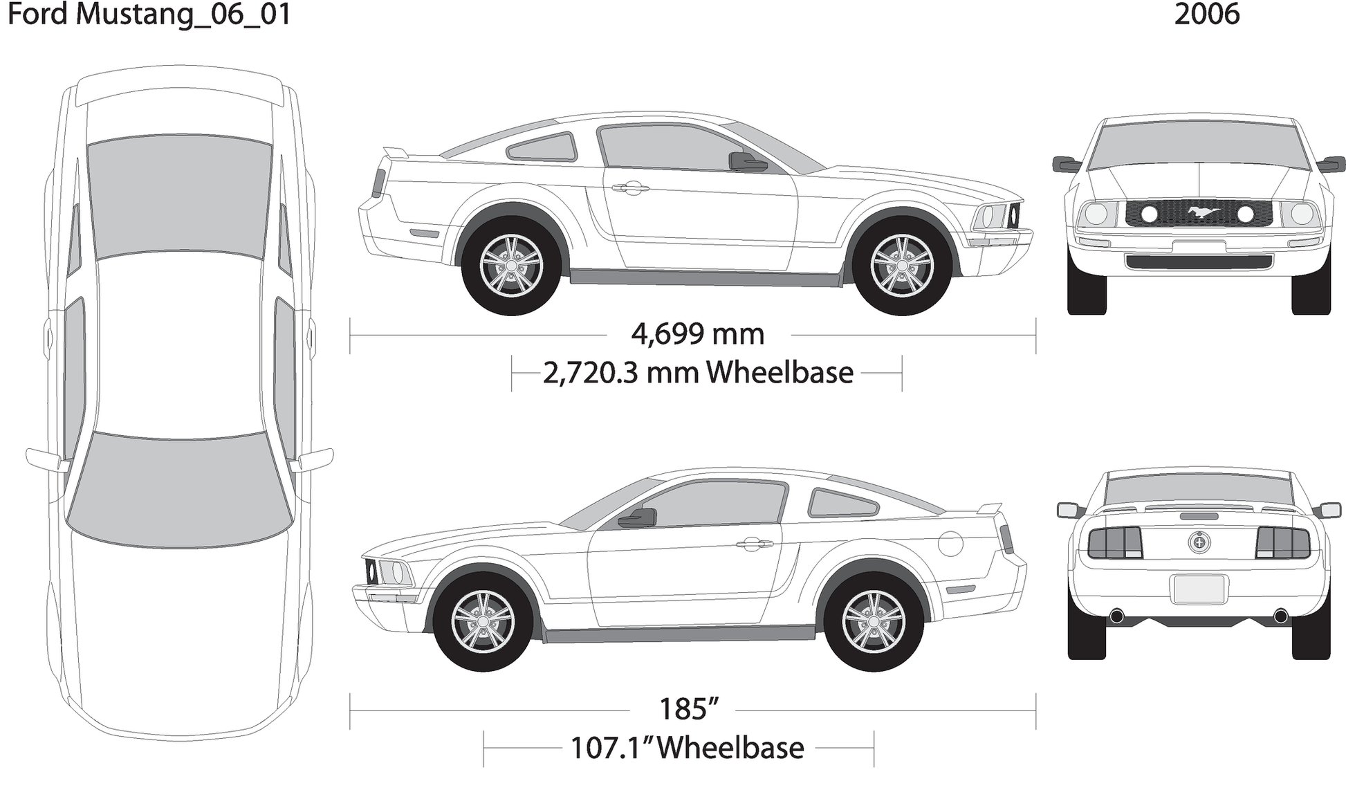 2006 Ford Mustang V01 Vehicle Wrap Template