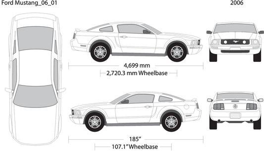 2006 Ford Mustang V01 Vehicle Wrap Template
