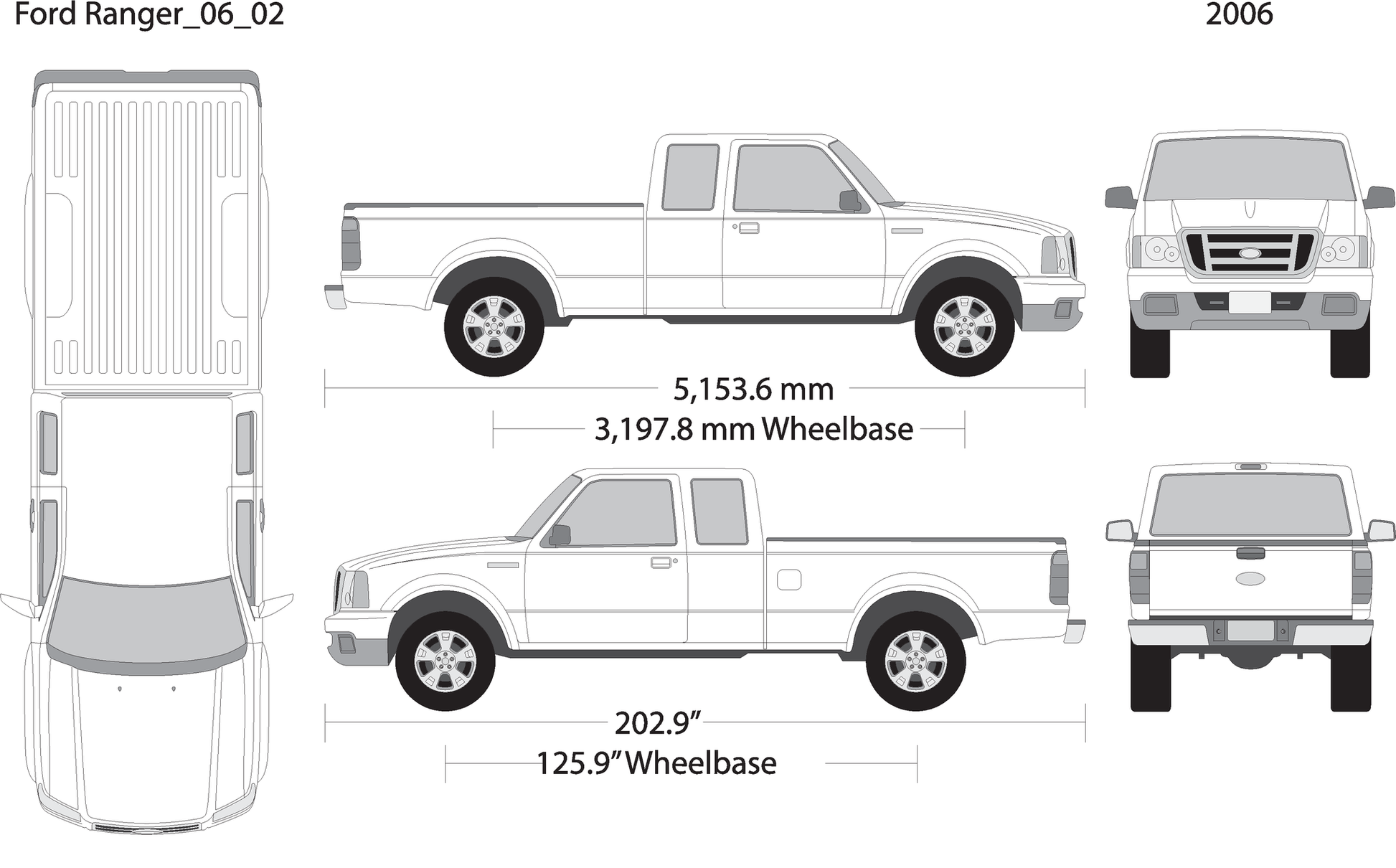 2006 Ford Ranger V02 Vehicle Wrap Template
