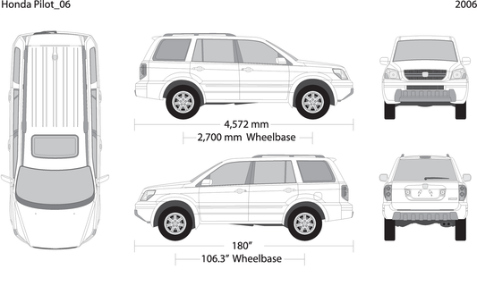 2006 Honda Pilot V06 Vehicle Wrap Template