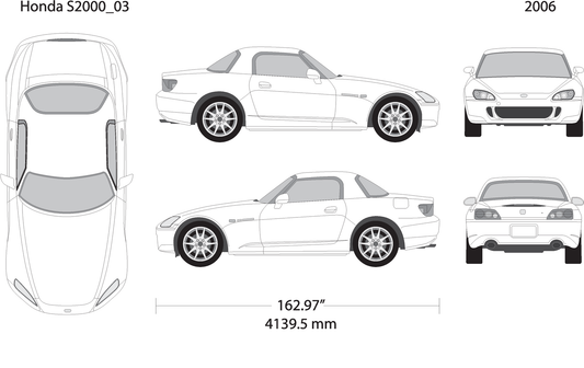 2006 Honda S2000 V03 Vehicle Wrap Template