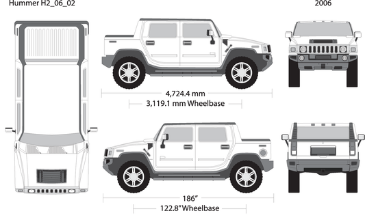 2006 Hummer H2 V02 Vehicle Wrap Template