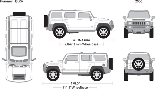 2006 Hummer H3 V06 Vehicle Wrap Template