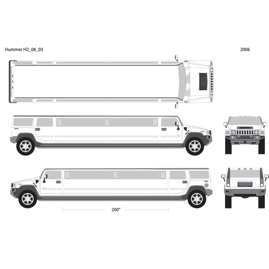 2006 Hummer Hummer Limos H2 Limo V03 Vehicle Wrap Template