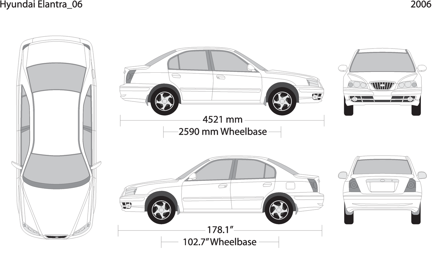 2006 Hyundai Elantra V06 Vehicle Wrap Template