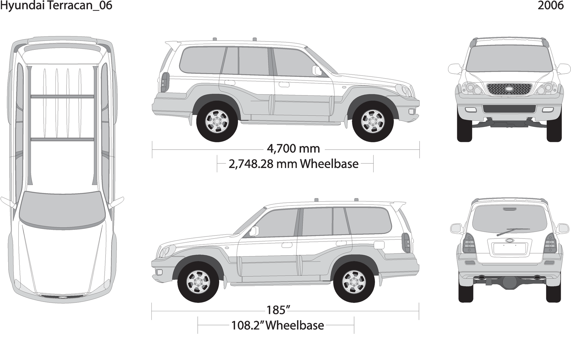 2006 Hyundai Terracan V06 Vehicle Wrap Template