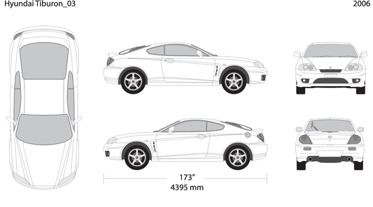 2006 Hyundai Tiburon V03 Vehicle Wrap Template