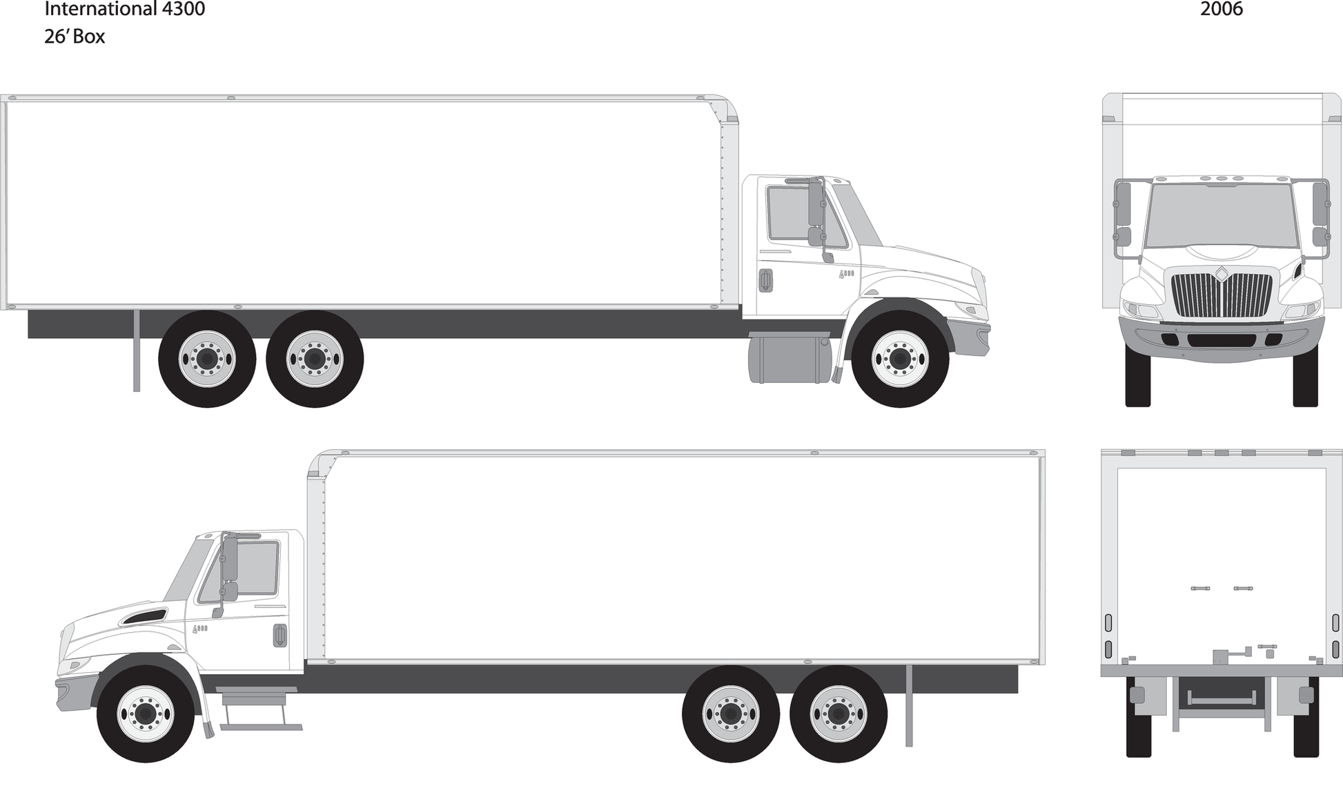 2006 International 4300 V26 Vehicle Wrap Template