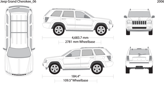 2006 Jeep Grand Cherokee V06 Vehicle Wrap Template