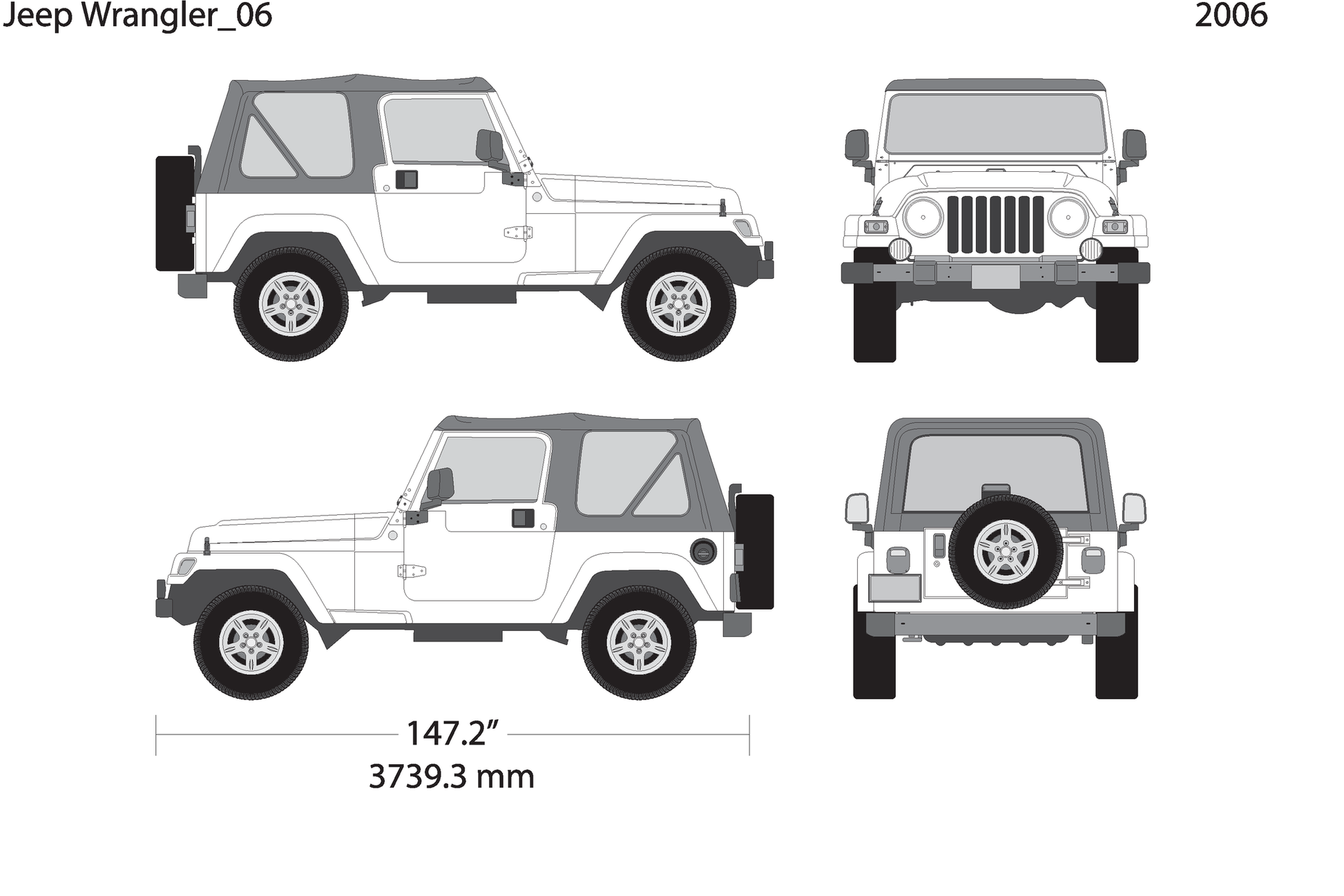 2006 Jeep Wrangler V02 Vehicle Wrap Template