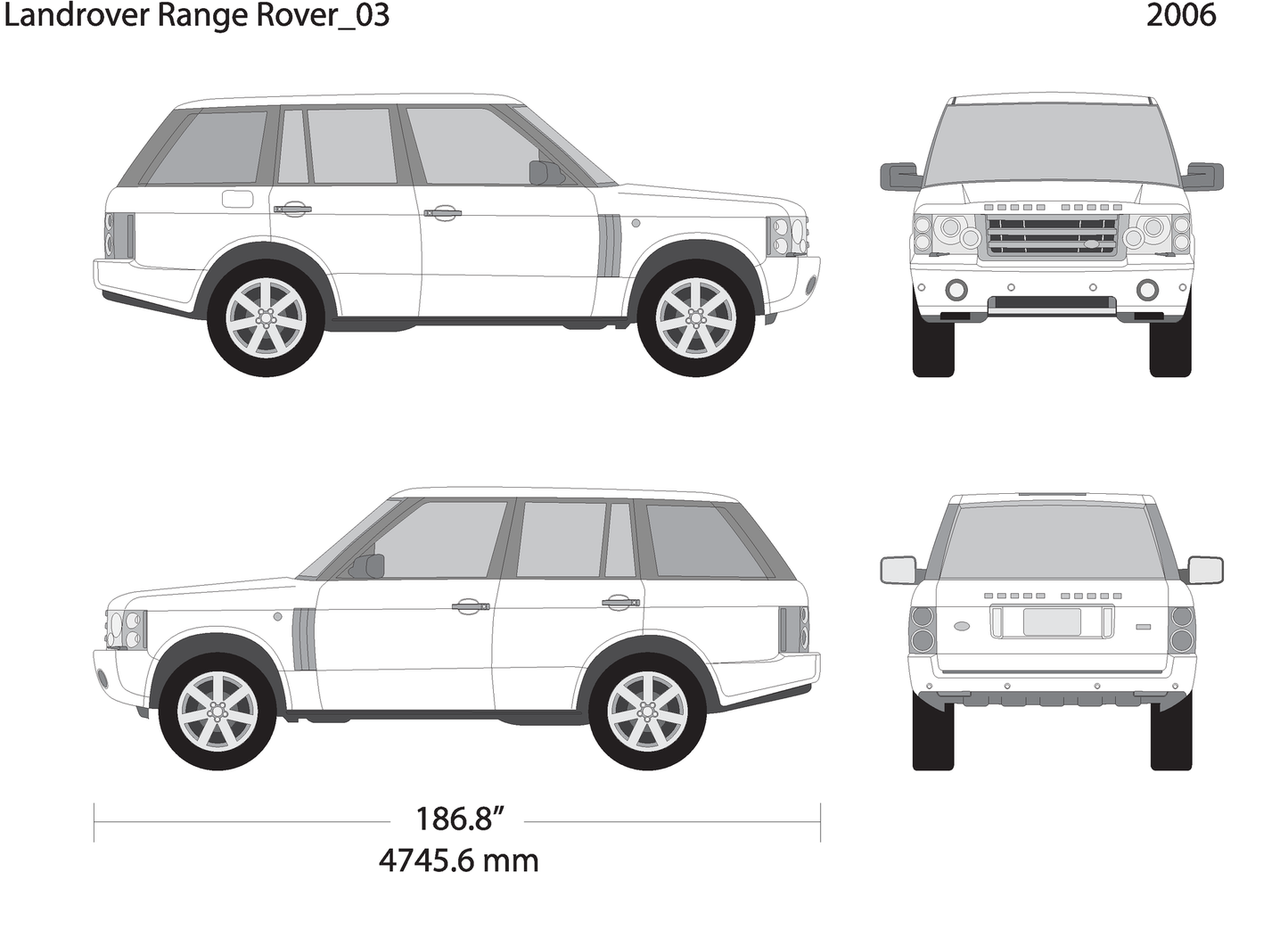 2006 Land Rover Range Rover V03 Vehicle Wrap Template