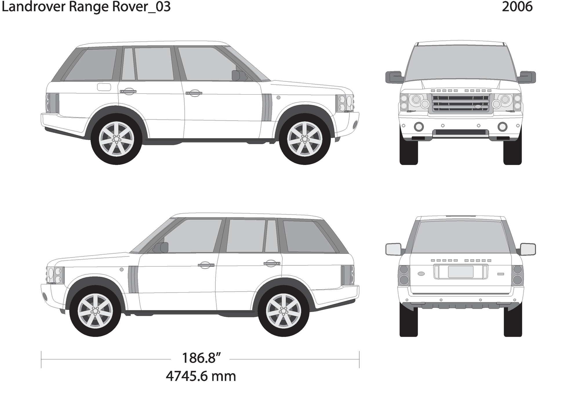 2006 Land Rover Range Rover V03 Vehicle Wrap Template