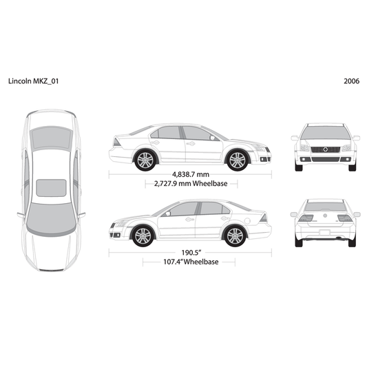 2006 Lincoln Mkz V01 Vehicle Wrap Template