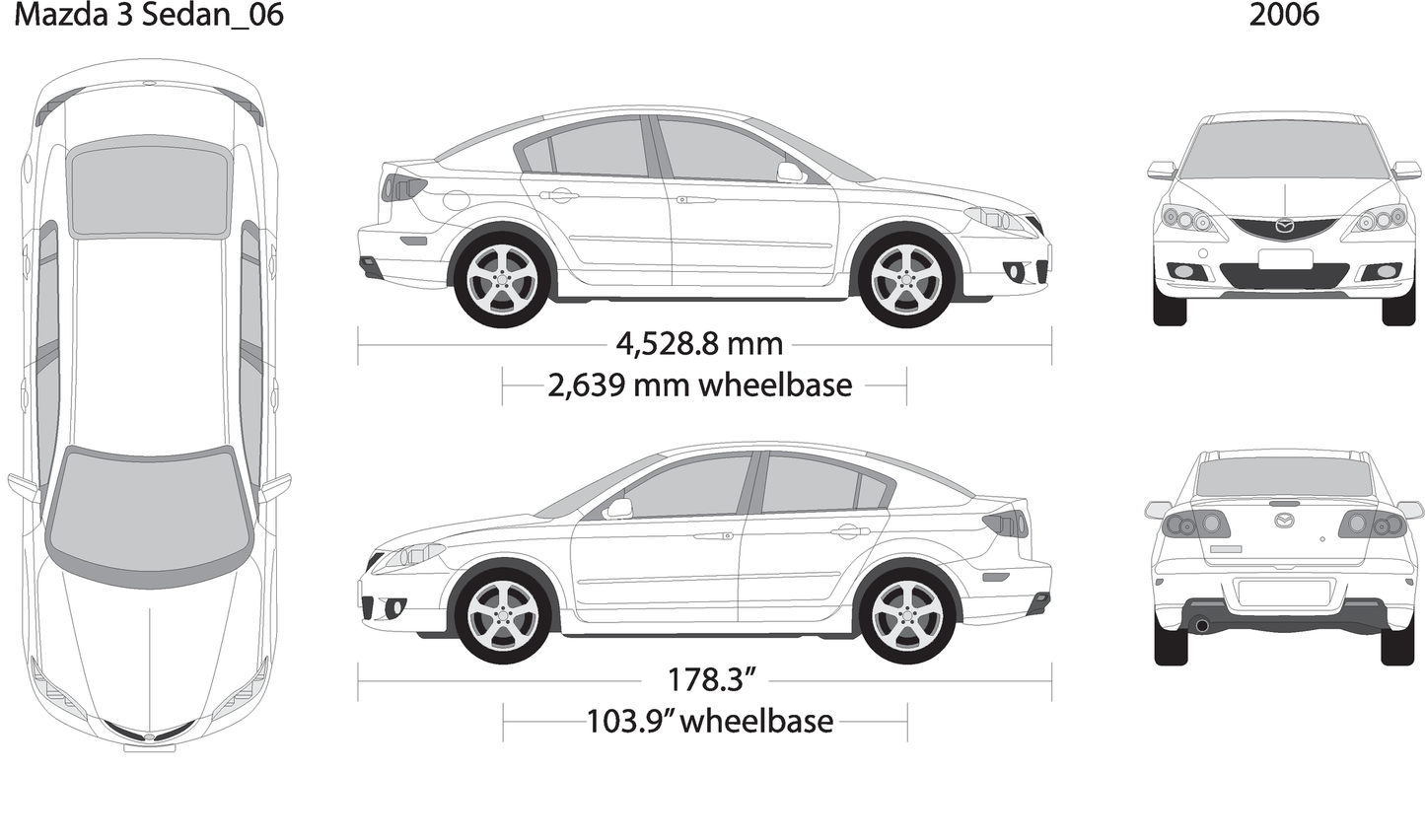 2006 Mazda Mazda 3 Sedan V02 Vehicle Wrap Template