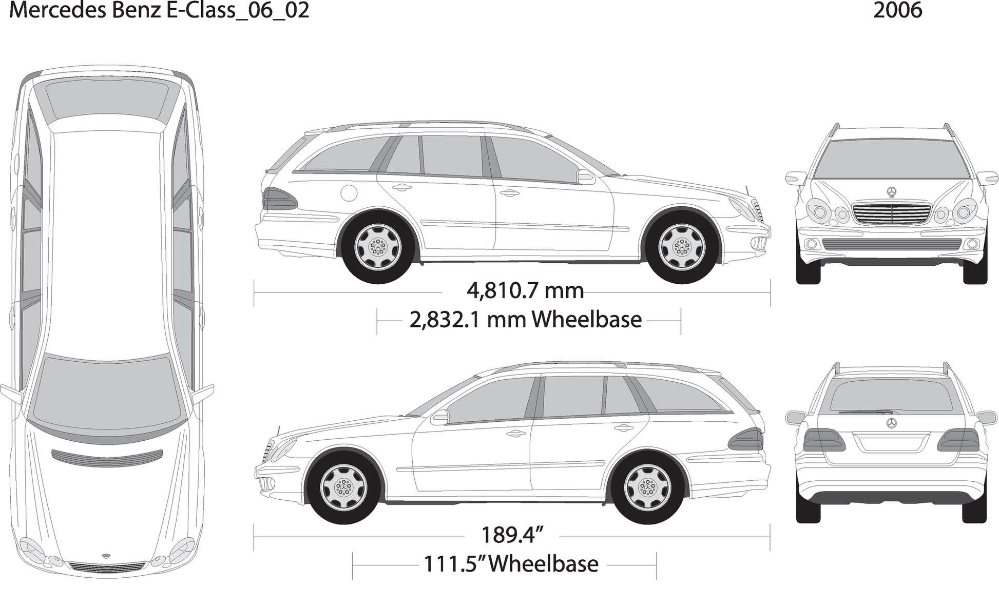 2006 Mercedes E Class V02 Vehicle Wrap Template
