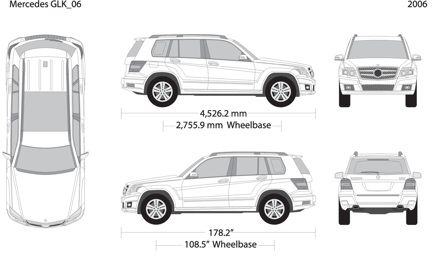 2006 Mercedes Glk V06 Vehicle Wrap Template