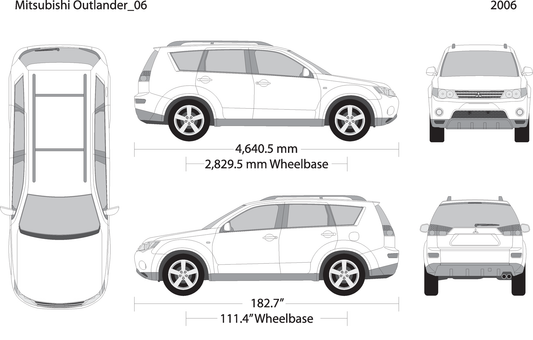2006 Mitsubishi Outlander V06 Vehicle Wrap Template