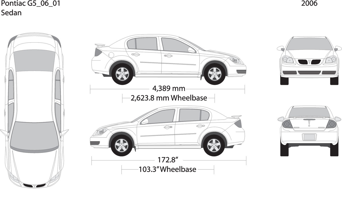 2006 Pontiac G5 V01 Vehicle Wrap Template