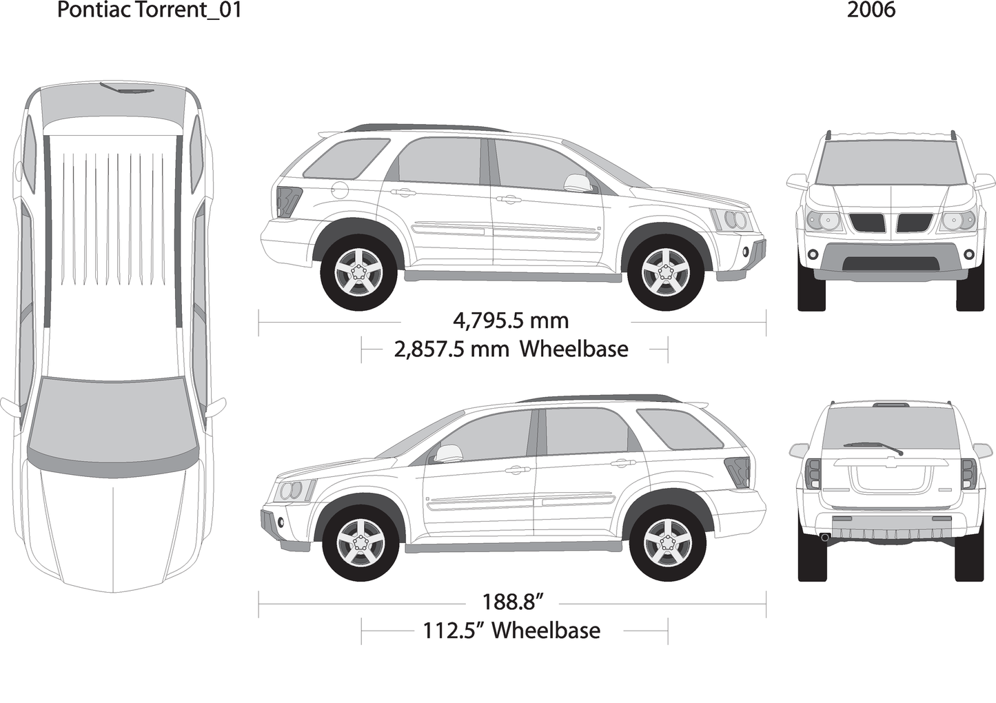 2006 Pontiac Torrent V01 Vehicle Wrap Template