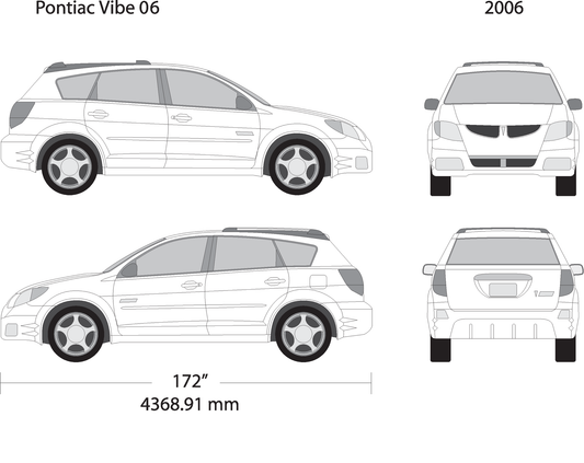 2006 Pontiac Vibe V06 Vehicle Wrap Template