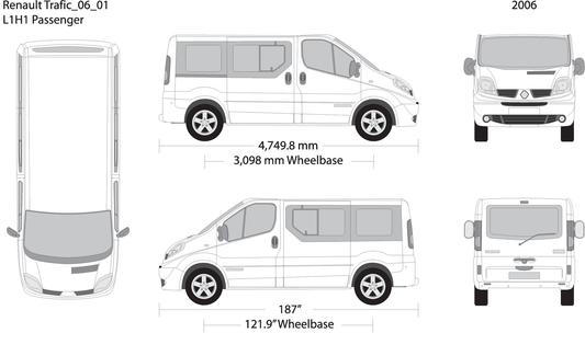 2006 Renault Trafic V01 Vehicle Wrap Template