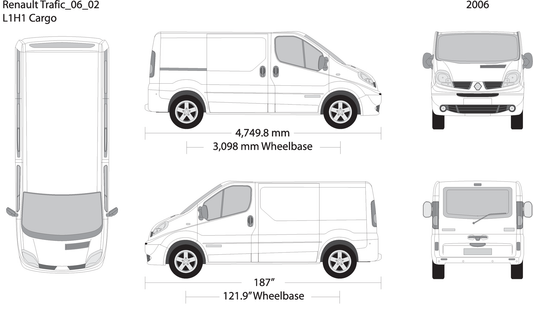 2006 Renault Trafic V02 Vehicle Wrap Template