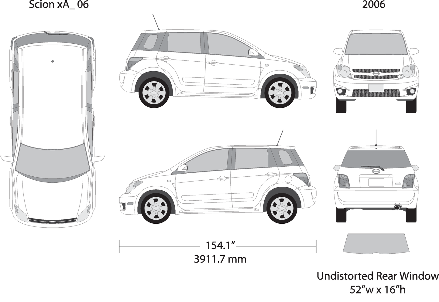 2006 Scion Xa V06 Vehicle Wrap Template