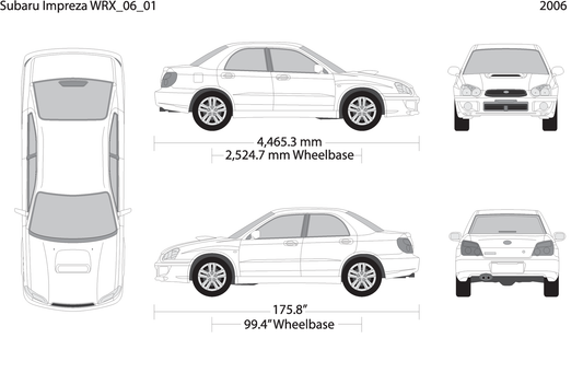 2006 Subaru Impreza V01 Vehicle Wrap Template