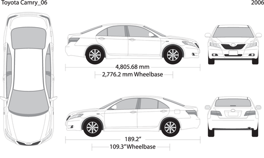 2006 Toyota Camry V06 Vehicle Wrap Template