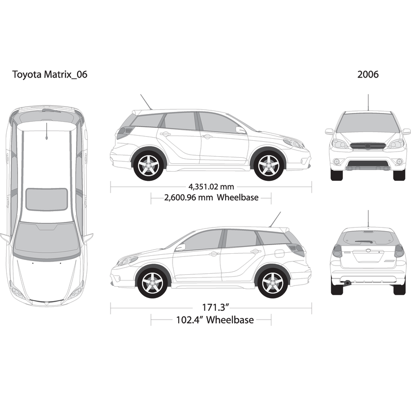 2006 Toyota Matrix V06 Vehicle Wrap Template