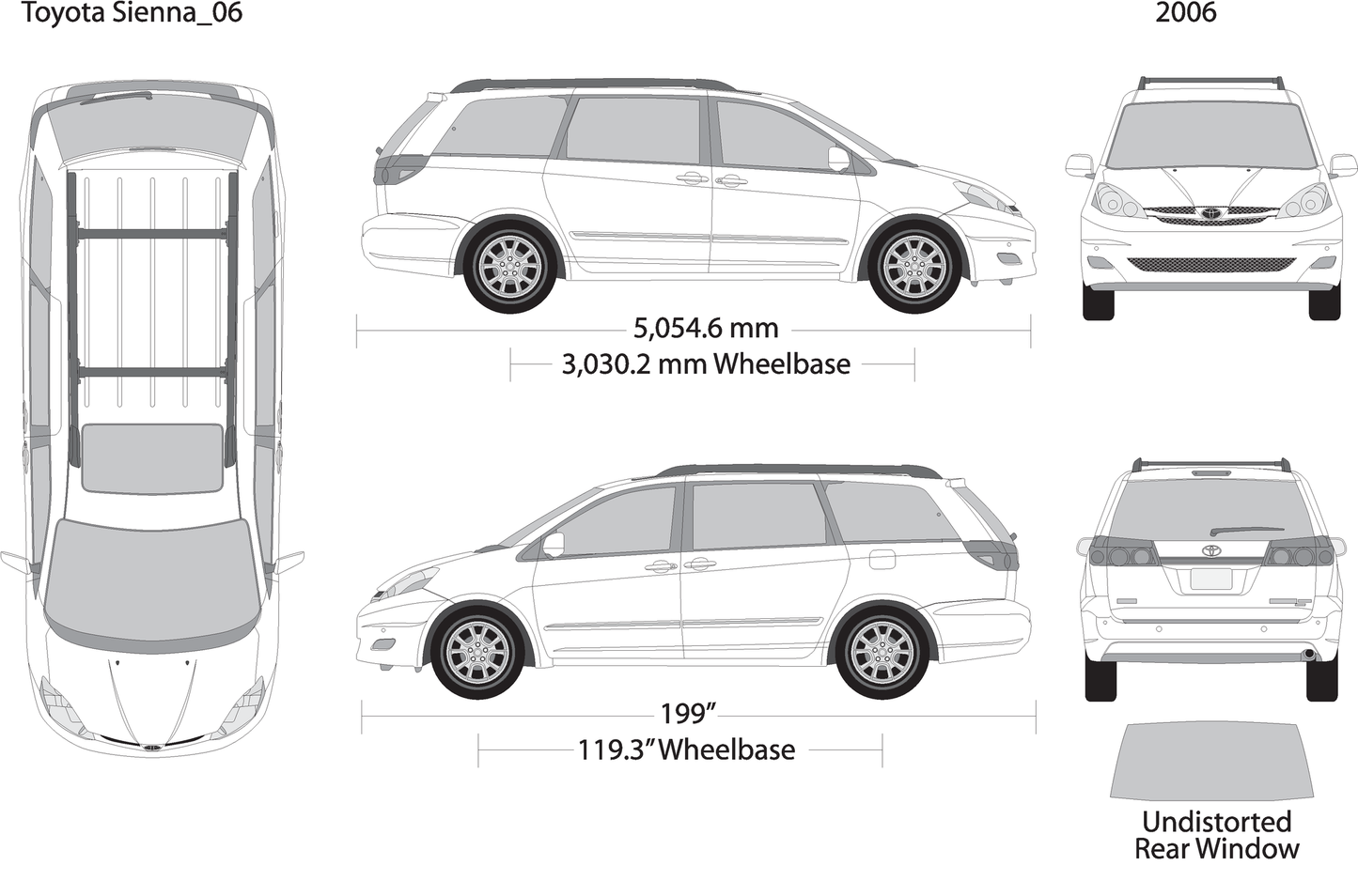 2006 Toyota Sienna V06 Vehicle Wrap Template