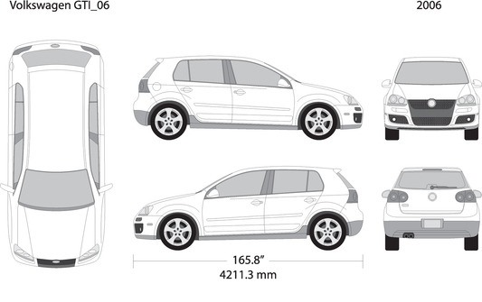 2006 Volkswagen Gti V06 Vehicle Wrap Template