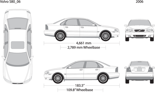 2006 Volvo Volvo S80 V06 Vehicle Wrap Template