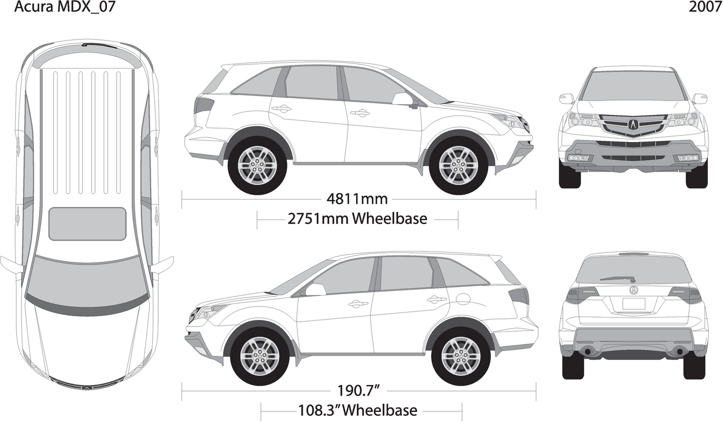 2007 Acura Mdx V07 Vehicle Wrap Template