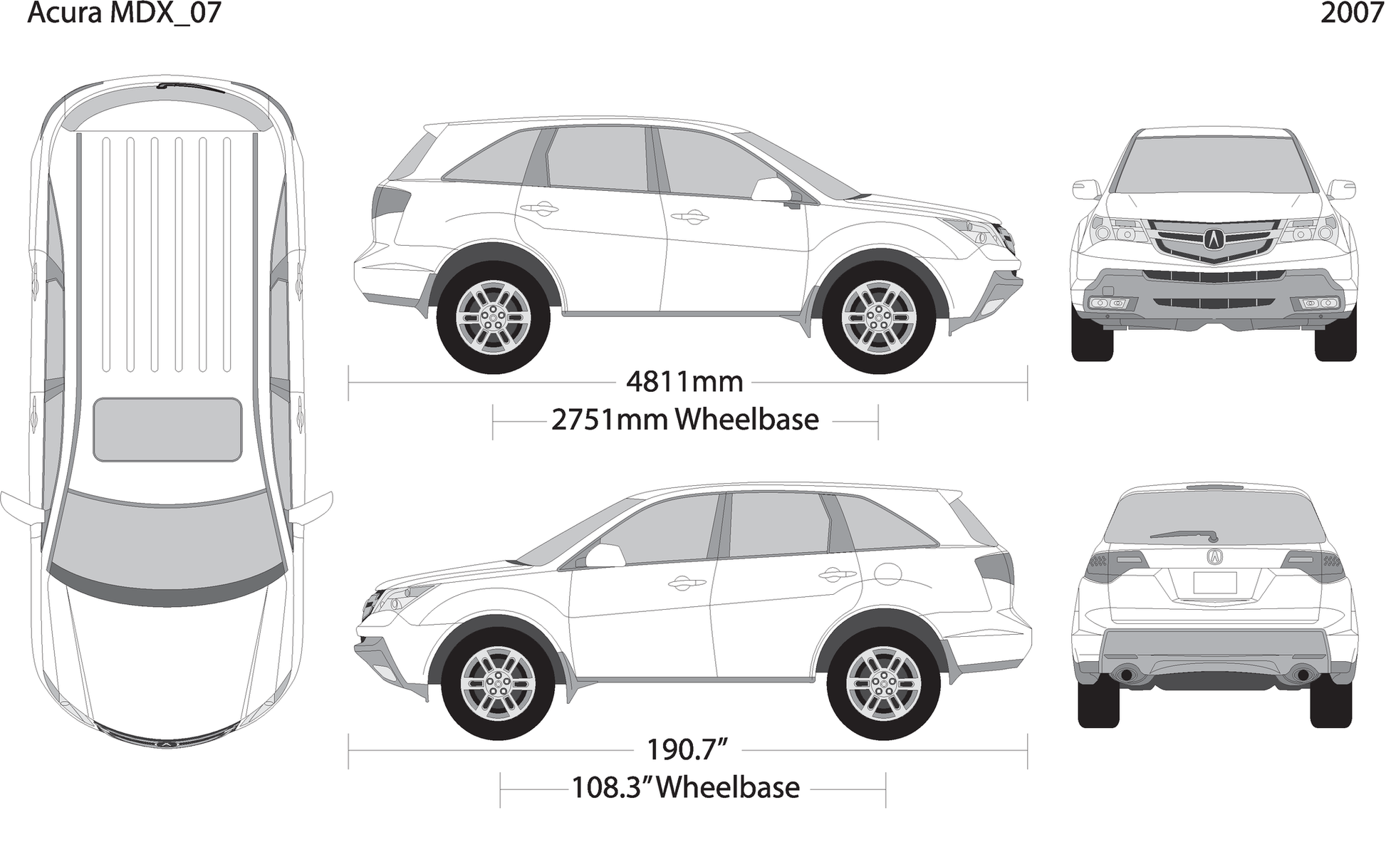 2007 Acura Mdx V07 Vehicle Wrap Template