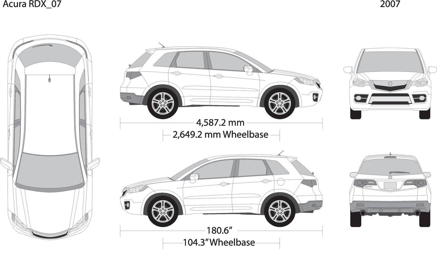 2007 Acura Rdx V07 Vehicle Wrap Template